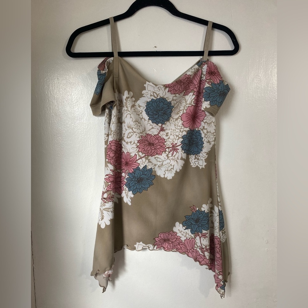 Y2K Blouse Off Shoulder Floral Flirty